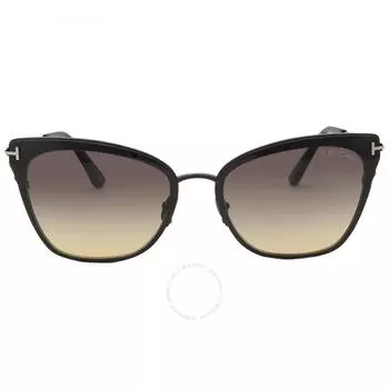 Tom Ford Faryn Smoke To Yellow Gradient Cat Eye Ladies Titanium Sunglasses FT0843 01B 56