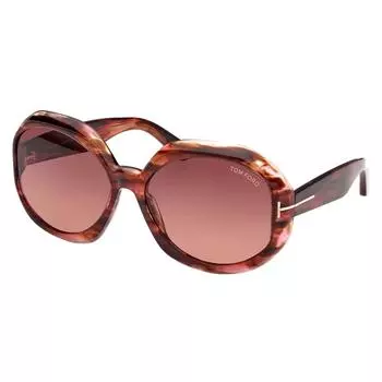 Tom Ford GEORGIA 02 W FT1011 55F Овальные солнцезащитные очки мульти