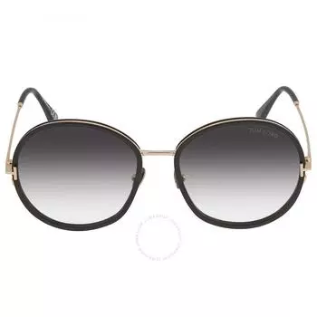 Tom Ford Gradient Smoke Round Ladies Sunglasses FT0946 01B 58