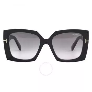 Tom Ford Jacquetta Smoke Gradient Square Ladies Sunglasses FT0921 01B 54