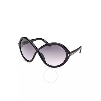 Tom Ford Jada Smoke Gradient Butterfly Ladies Sunglasses FT1070 01B 68