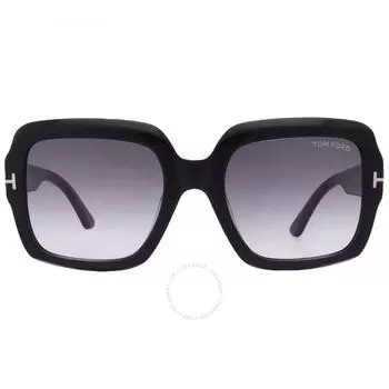 Tom Ford Kaya Smoke Gradient Square Ladies Sunglasses FT1082 01B 54