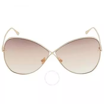 Tom Ford Nickie Light Brown Gradient Butterfly Ladies Sunglasses FT0842 28F 66
