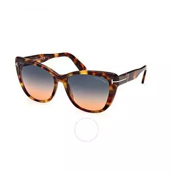 Tom Ford Nora Blue Gradient Butterfly Ladies Sunglasses FT0937 53W 57