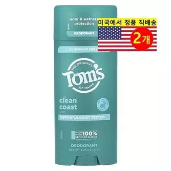 Tom s of Maine Deodorant Aluminum Free Clean Coast, 2 packs