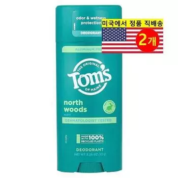 Tom s of Maine Deodorant Aluminum Free North Wood, 2 Pieces