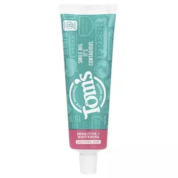 Tom s of Maine, Sensitive + Whitening, зубная паста для чувствительных зубов, без фторида, с успокаивающим мятным вкусом, 4 унции (113 г)