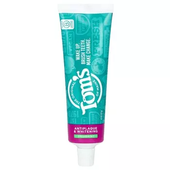 Tom s of Maine, Зубная паста против зубного налета и отбеливания, без фторида, мята, 4,5 унции (127 г)