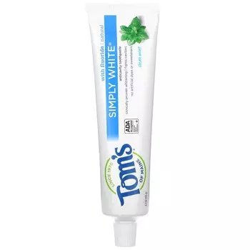 Tom s of Maine, Зубная паста Simply White Cavity Prevention, с фторидом, чистая мята, 4,7 унции (133 г)