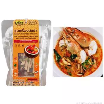 Tom Yum Paste Тайский суп Кокосовое молоко Сухие специи Набор для приготовления острой еды с травами 257 грамм Лобо