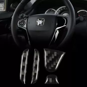 TOMALL Карбоновые аксессуары для салона автомобиля Накладка на рулевое колесо с логотипом, совместимая с рулевым колесом Honda Accord 9th 2013 2014 2015 2016
