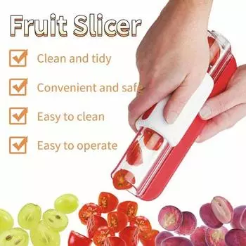 Томат Виноград Вишневый Слайсер Фруктовый Овощной Салат Ручной Слайсер Фруктовый Овощной Инструмент Кухонный Гаджет красный