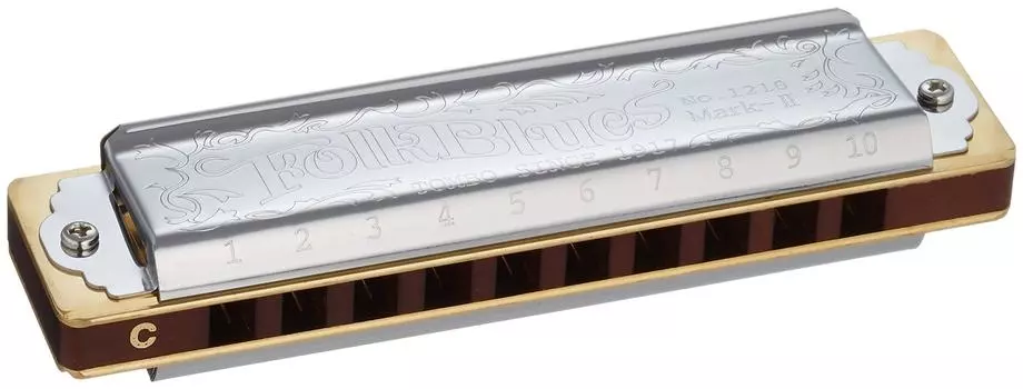 TOMBO 10 Holes Harmonica C Key Folk Blues Mark II 1210