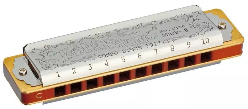 TOMBO 10 отверстий губная гармошка HG Tone Folk Blues Mark II 1210