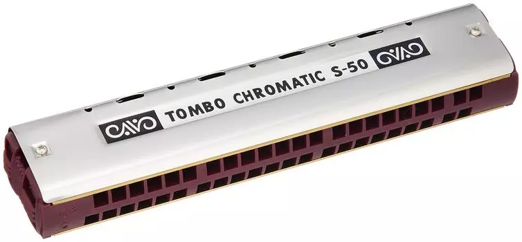 TOMBO chromatic harmonica 44 holes single S-50 серебряный