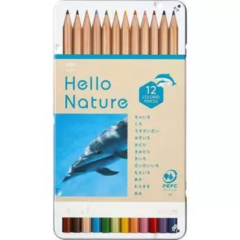 Tombow Colored Pencils 12 Colors (Hexagonal to prevent rolling) Hello Nature Bottlenose Dolphin CB-KHNDL0312C