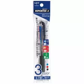 Tombow Pencil 3 Color Oil Ballpoint Pen Reporter 3 FCB-131 Transparent Pack