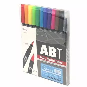 Tombow Pencil Dual Brush Pen ABT 12 Color Set Basic AB-T12CBA