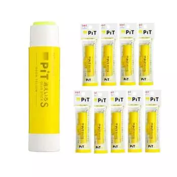 Tombow Pencil Glue Stick Disappearing Color Pit S Neon Yellow Shaft Color Yellow Set of 10 HCB-011ATU