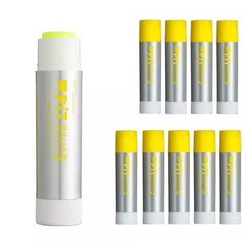 Tombow Pencil Glue Stick Yellow Painting Erasable PiT Neon Shaft Color Silver 10 Pieces (Neon Color) PT-TCY04-10P