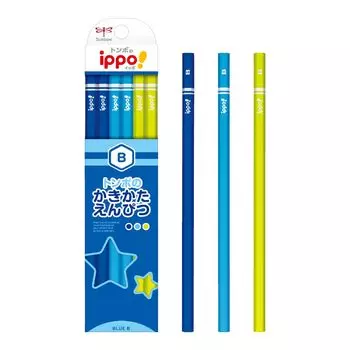Tombow Pencil Kakikata Pencil B Plain Blue ippo! KB-KPM04-B