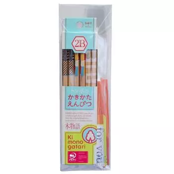 Tombow Pencil Wood Story Drawing 2B Small Gift Light Blue Pattern KB-KPF01G-2B