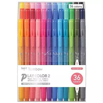 Tombow Water-based Signature Pen 36 Colors (Thick & Thin Twin Type) Color Pen Play Color 2 GCB-013
