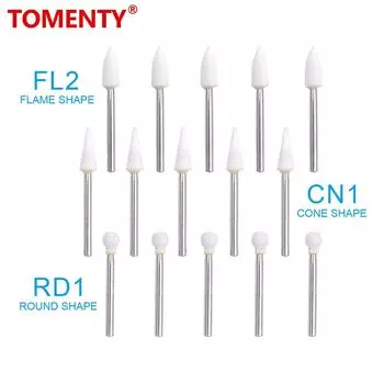 Tomenty стоматологический конус пламени круглый белый камень полировщик FG боры для полировки стоматологической клиники металла смолы фарфора CN1