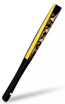 Tomesode with gold and silver lacquer Suehiro boxed Kyoto folding fan made in Japan painted [Ai-Ai] (black (crane))