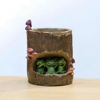 Tomfeel пень сочный цветочный горшок мультяшный пасторальный стиль животный цветочный горшок смоляной горшок сад зелёный