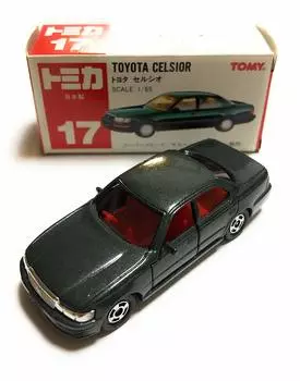Tomica 17 Toyota Celsior первого поколения темно-зеленый SCALE красная коробка 1/65 зелёный