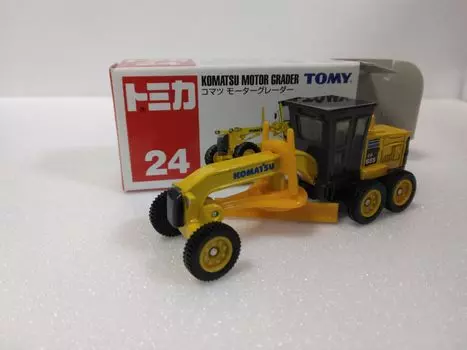 Tomica №24 Komatsu Motor Grader, желтый, миникар