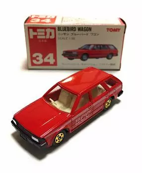 Tomica 34 Nissan Bluebird Wagon Красный ящик 1/60
