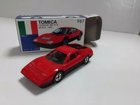 Tomica Blue Box F57 Ferrari BB 512 Сделано в Японии Неэкспонированный Неоткрытый Мой магазин Прозрачный футляр в комплекте красный