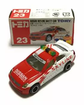 Tomica Blue Nissan Skyline Safety Car with sticker TOMY23