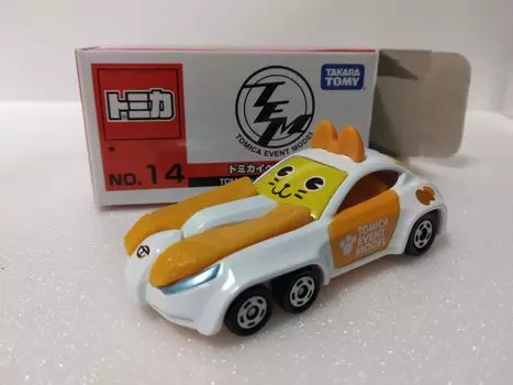 Tomica event model 14 Neko Nya orange and No. minicar, white,