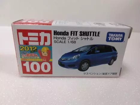 Tomica Honda Fit Shuttle scale diecast blue №100 1/68 миникар, серебряный