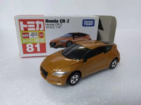 Tomica Honda литая модель 2010 с прозрачным корпусом CR-Z, масштаб 1/61, золото, автомобиль, № 81, модель,