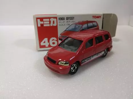Tomica Honda Odyssey масштаб красный №46 микроавтобус 1/66, серебряный