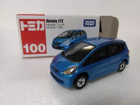 Tomica Honda с прозрачным кейсом № 100 Fit, масштаб 1/60, синий,