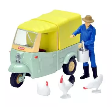 Tomica Limited Vintage Daihatsu Midget Yellow с готовой фигуркой, продукт 314998 1/64 LV-143d Green/Beige бежевый
