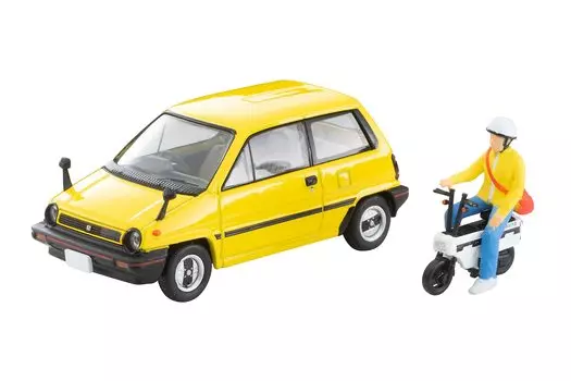 Tomica Limited Vintage Neo Honda City R Yellow with Motocomponent 81 Year Finished Product 316794 1/64 LV-N272b