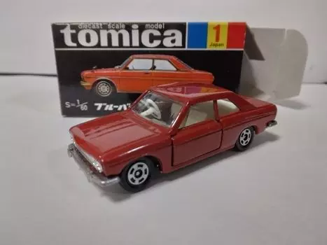 Tomica Nissan Bluebird SSS Coupe scale diecast red 1/60 minicar,