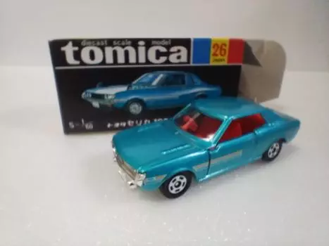 Tomica перепечатывает миникар Toyota Celica 1600GT синего цвета металлик,
