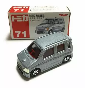Tomica Red Box 71 Первое поколение Suzuki Wagon R Серебристо-красный логотип TOMY 1/57 серебряный