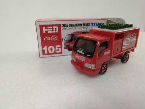 Tomica Route Scale Diecast Mini Car Coca-Cola Truck, 1/105,