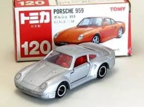 Tomica Сделано в Японии 120 Porsche 959 158 Коробка Красный Логотип TOMY