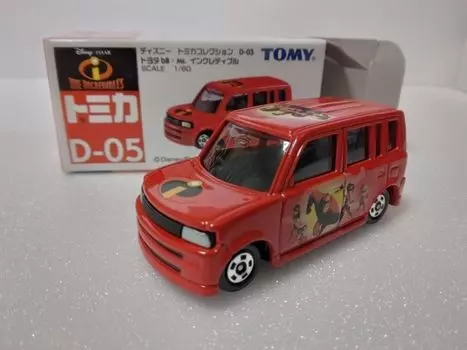 Tomica Toyota bB Incredibles Red Scale Diecast Mini Car 1/60