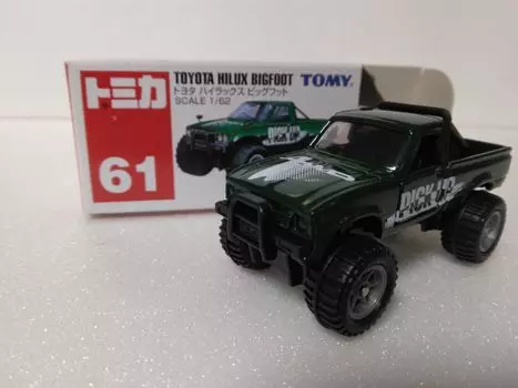 Tomica Toyota Hilux Бигфут масштабная модель зеленая №61 1/62 автомобиль,