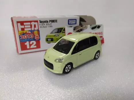 Tomica Toyota light 2013 с прозрачным корпусом Porte, масштаб 1/65, зеленый, литой мини-автомобиль, модель, зелёный